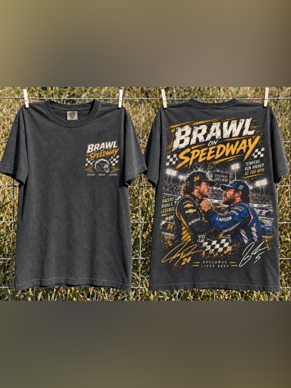 Carson Hocevar vs Ryan Blaney Tee, Vintage NASCAR Racing Fight Graphic T-Shirt